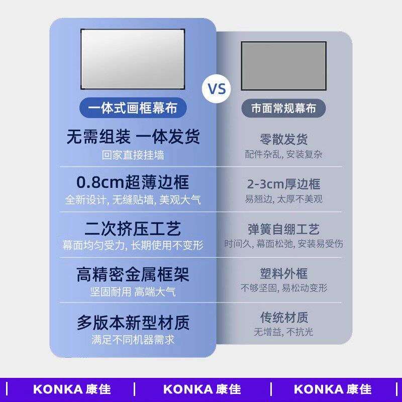 高档投影幕布一体式壁挂免安装
