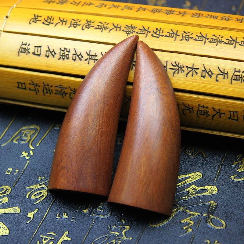 雷击天然枣木羊角圣卦圣杯茭杯纯手工牛角九宫雕刻手把木卦圣杯