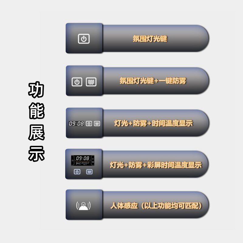 非标定做铝合金智能镜柜门工厂定制洗手间多功能浴室镜柜门框