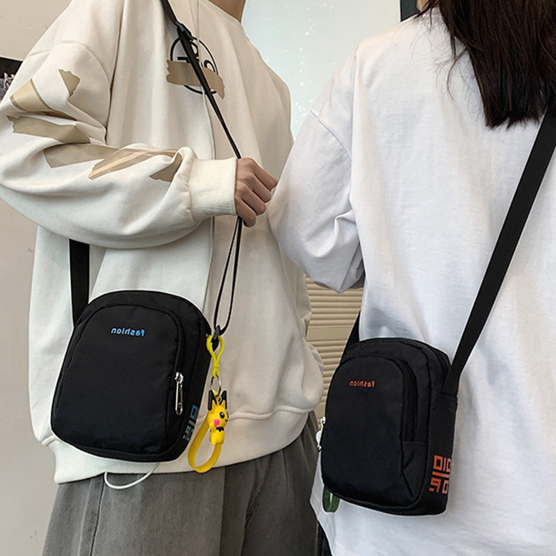 手机包小布包斜挎包女夏零钱钥匙2021新款潮超轻便休闲百搭男帆布