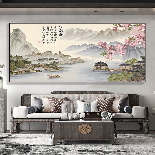 江南春十字绣2024新款线绣客厅山水画大幅满绣风景自己绣手工大气