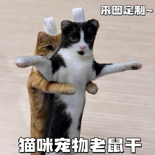 猫咪宠物老鼠干定制迷你可爱抽象带骨架狗狗乳鼠干玩偶挂件钥匙扣
