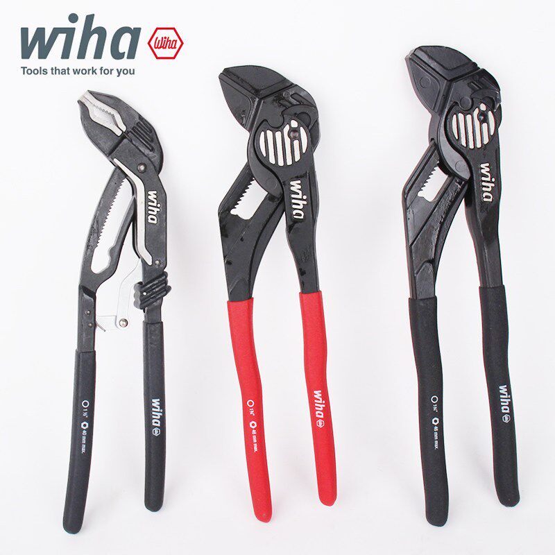 德国wiha威汉钳式扳手进口快调大开口活动管钳水泵钳40923/45845