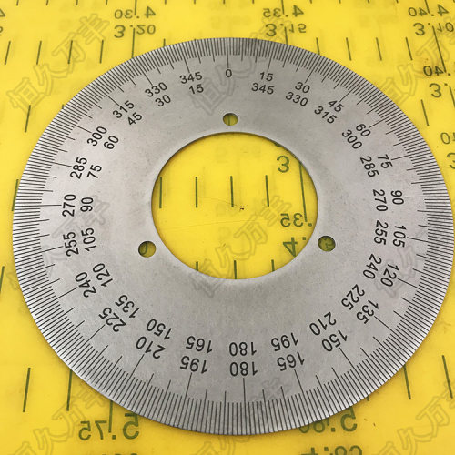 刻度盘顺逆一体机械标识盘不锈钢量角器120x46x1A030直销恒久万丰