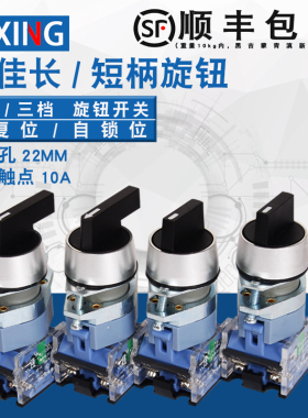 一佳二档三档自锁自复位长柄短柄选择旋钮开关LA39-11XB/21/31/33
