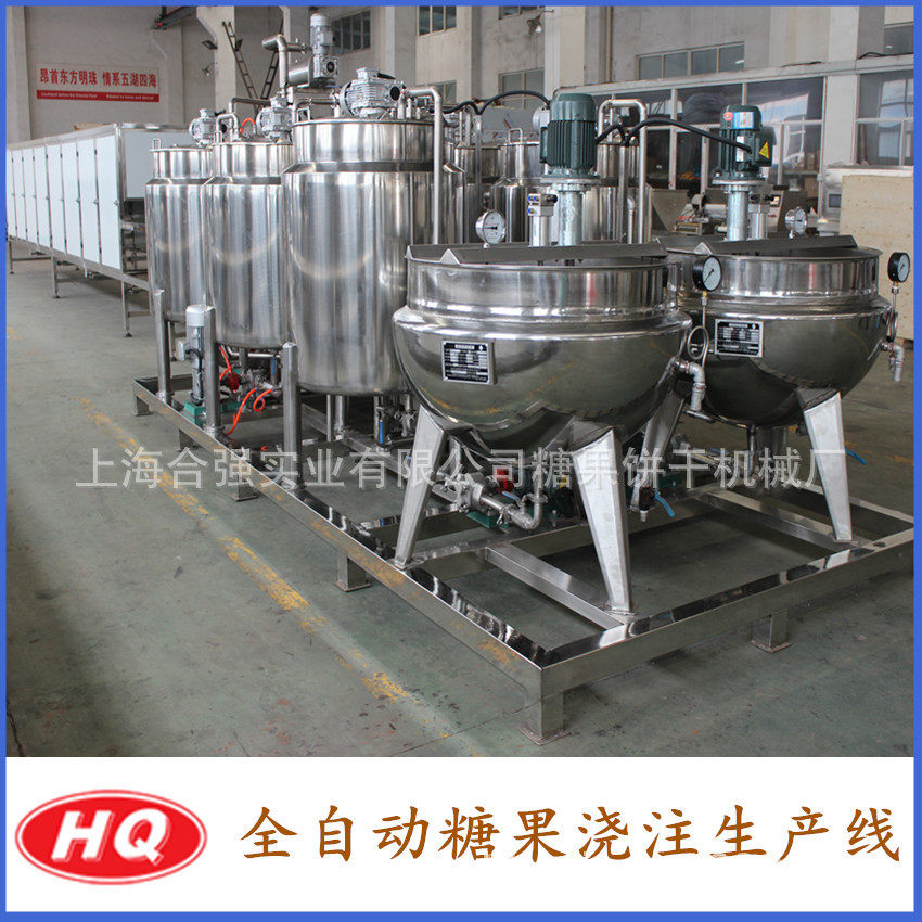 上海合强工厂全自动软糖浇注生产线 软糖设备 双色糖果加工成型机