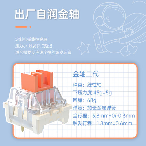 狼途GK65三模机械键盘 全键热插拔65%配列 无线蓝牙双模