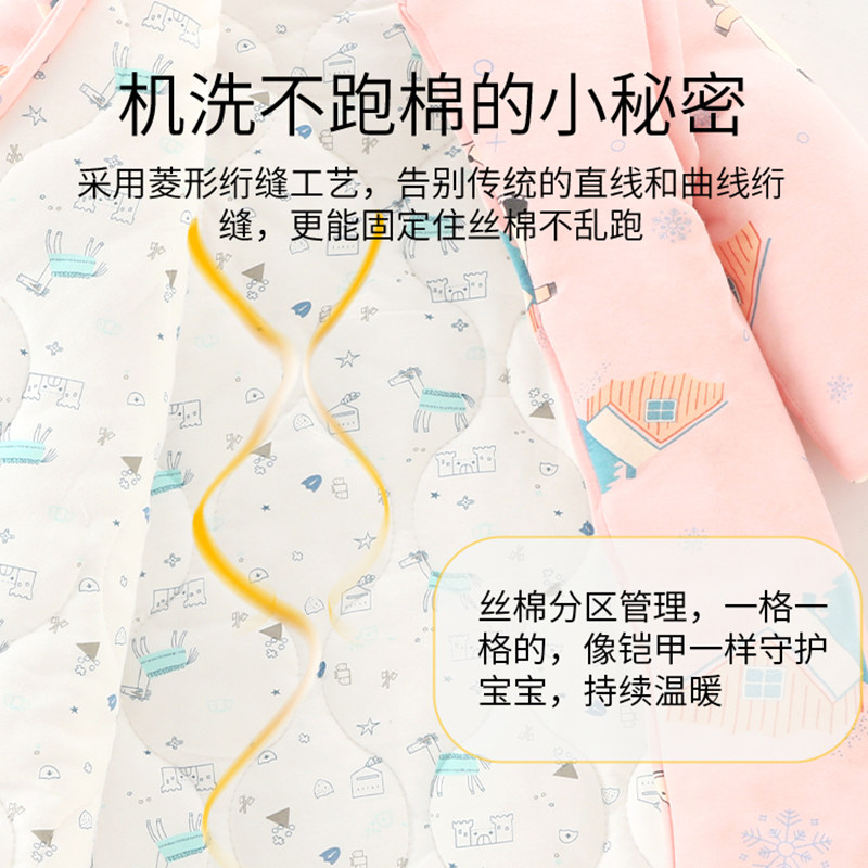 婴儿睡袋秋冬款宝宝恒温睡袋春秋冬季加厚新生儿童防踢被四季通用