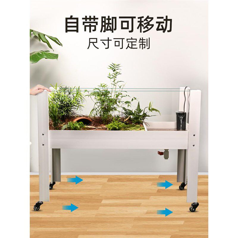 黄缘龟专用饲养箱半水龟造景生态缸带水盆绿植超大玻璃乌龟水陆缸