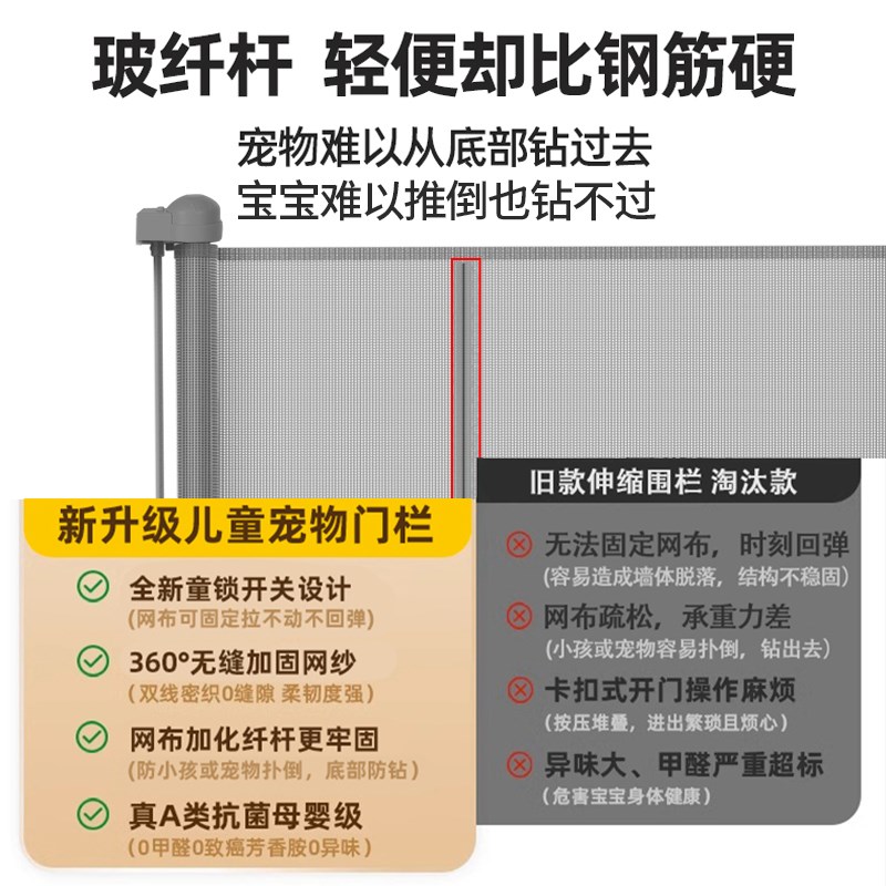 伸缩门栏楼梯口防护栏儿童安全门小孩护栏门婴儿宝宝客厅厨房围栏