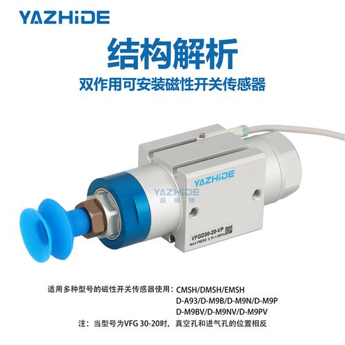 机械手配件抱具气缸VFG20-10-VP气动真空吸附吸盘20-20/30-20单动