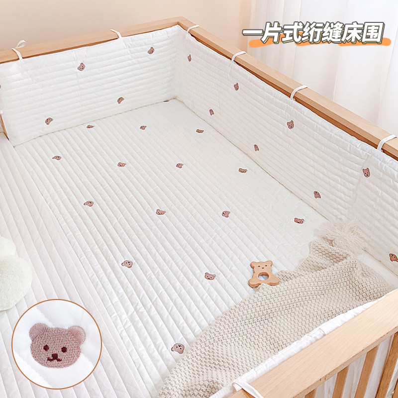 床围婴儿防摔一片式婴儿床围栏防撞软包ins风拼接床半围挡可拆洗
