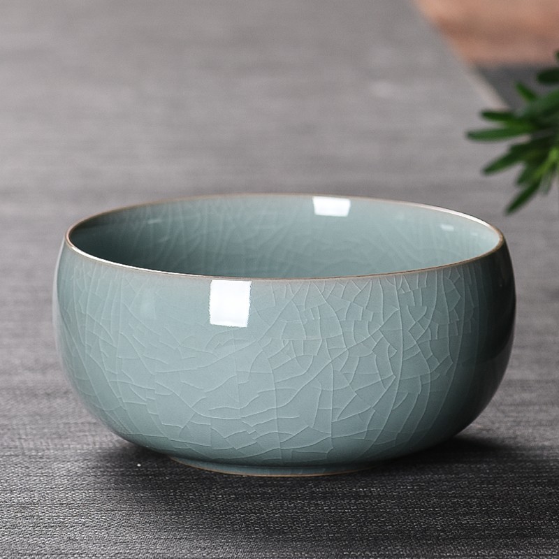 青瓷茶洗龙泉哥窑茶具水洗杯洗陶瓷家用特大号烟灰缸文房笔洗水盂