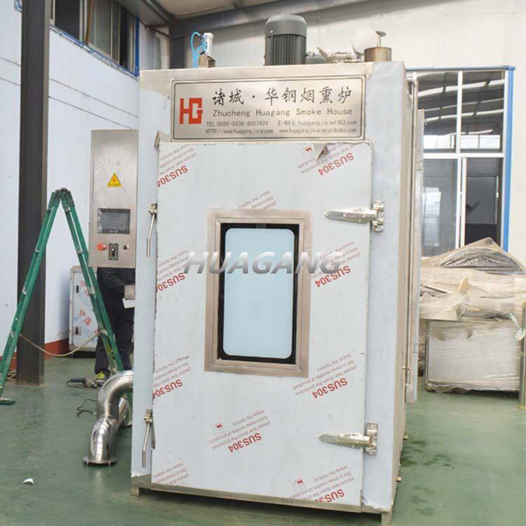 2车2门大型肉制品烟熏炉 哈红肠加工设备 蒸煮一体全自动烟熏炉