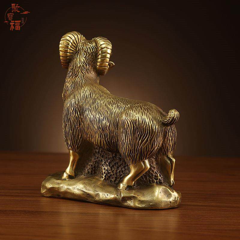铜十二生肖羊 纯铜羊摆件招财风水工艺品 家具客厅装修品摆设礼品