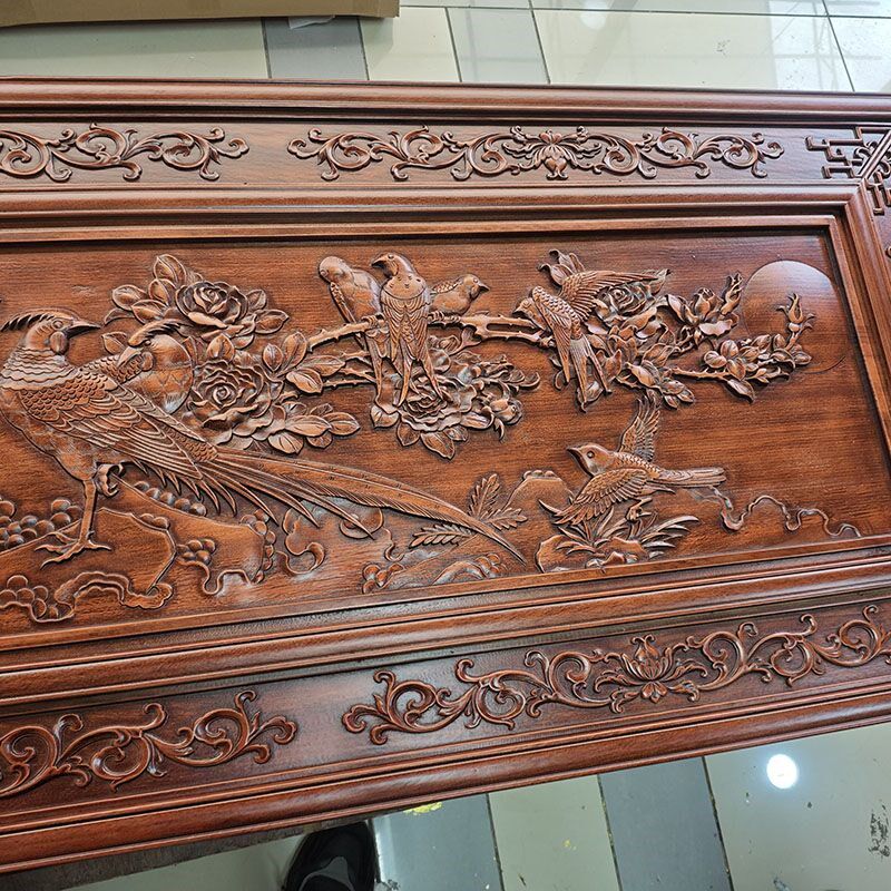 农村中堂牌匾木雕画挂墙沙发背景墙横屏挂件迎客松开业送礼实木