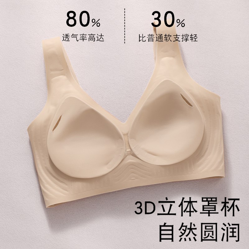 【粉底液凉感】隐形无痕内衣女夏薄款肤色穿T不透提拉美背心文胸