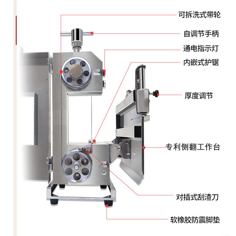 锯骨机全自动割骨机牛排骨 切骨机冻肉商用250家用电动台式大小型