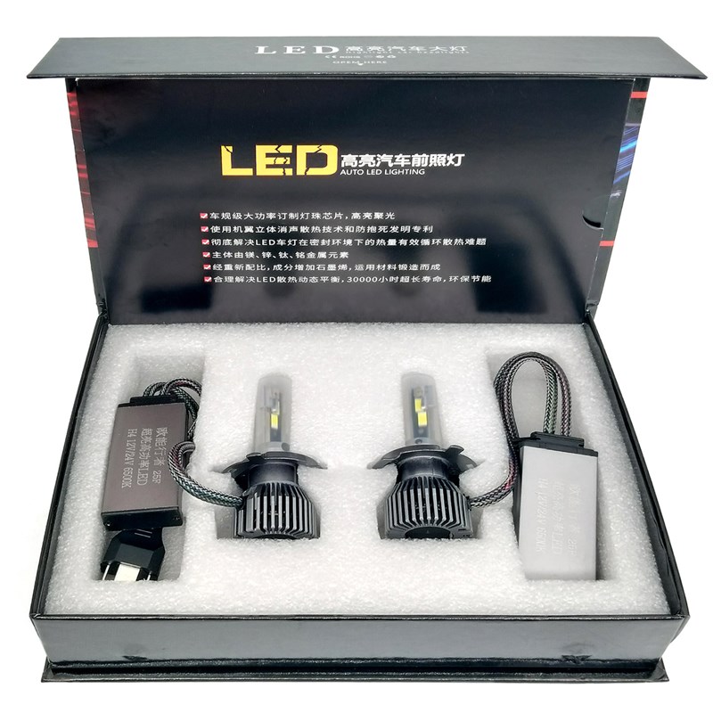 全新汽车灯泡H1H4H7H11/9005/9012汽车超亮白光LED远光近光大灯