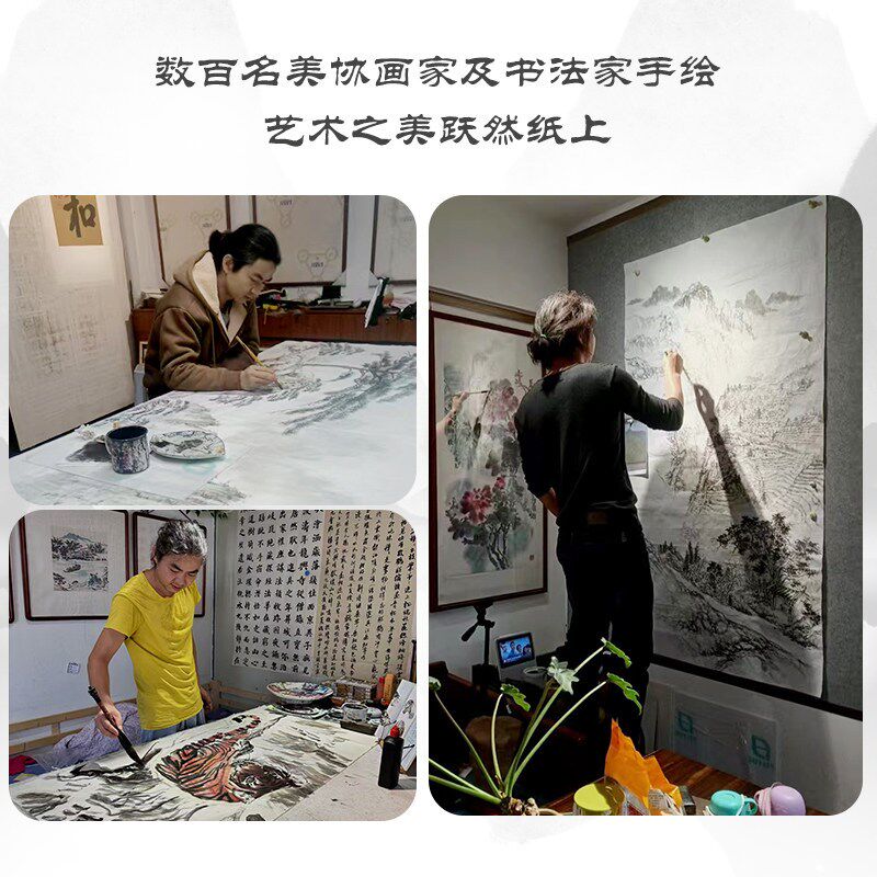 纯手绘真迹水墨荷花图荷塘清趣国画茶室背景墙挂画客厅沙发装饰画