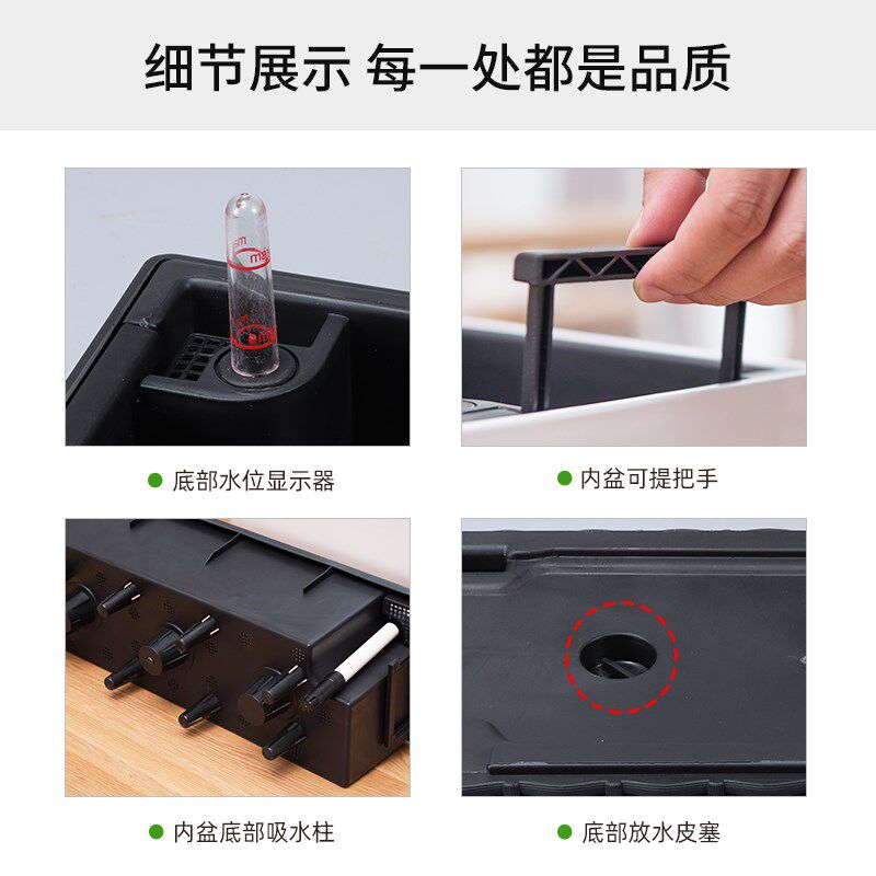 花箱种植箱户外墙壁阳台栏杆悬挂式花盆家用长方形种菜盆置物架黑