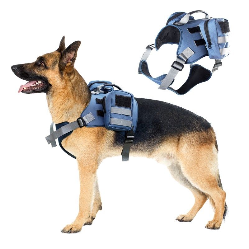 中大型犬遛狗绳背心式狗绳狗自背包牵引绳德牧金毛胸背战术狗背带