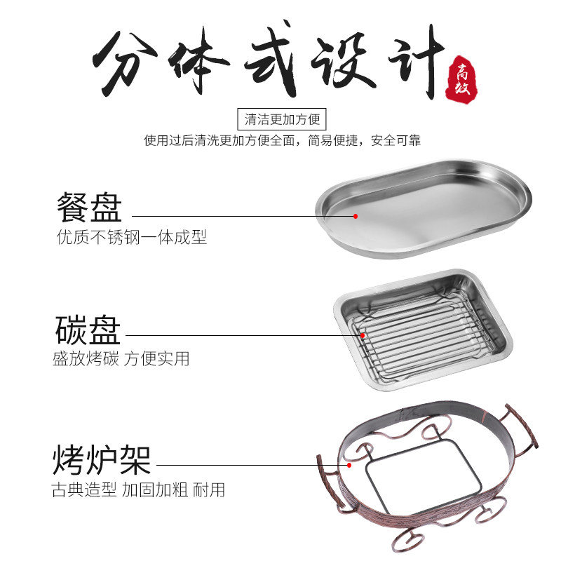 海鲜大咖盘龙虾拼盘分格盘海鲜圆型大咖锅不锈钢组合龙虾宴分格盘