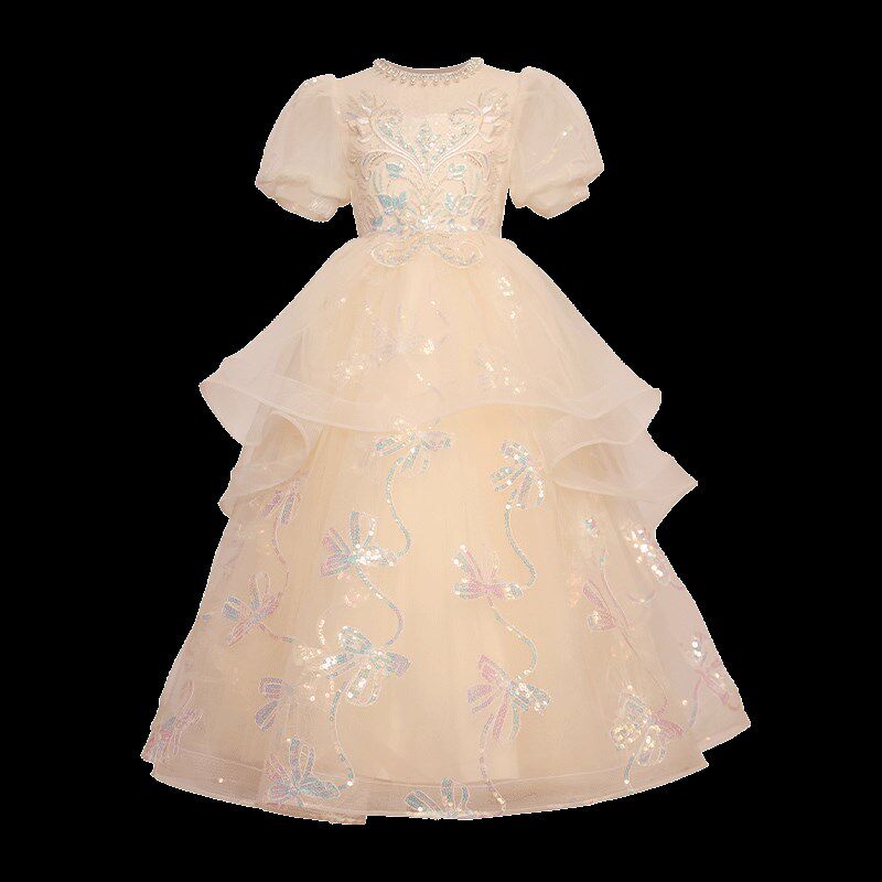 儿童礼服夏季六一儿童节主持人轻奢小众高端公主裙女童钢琴演出服