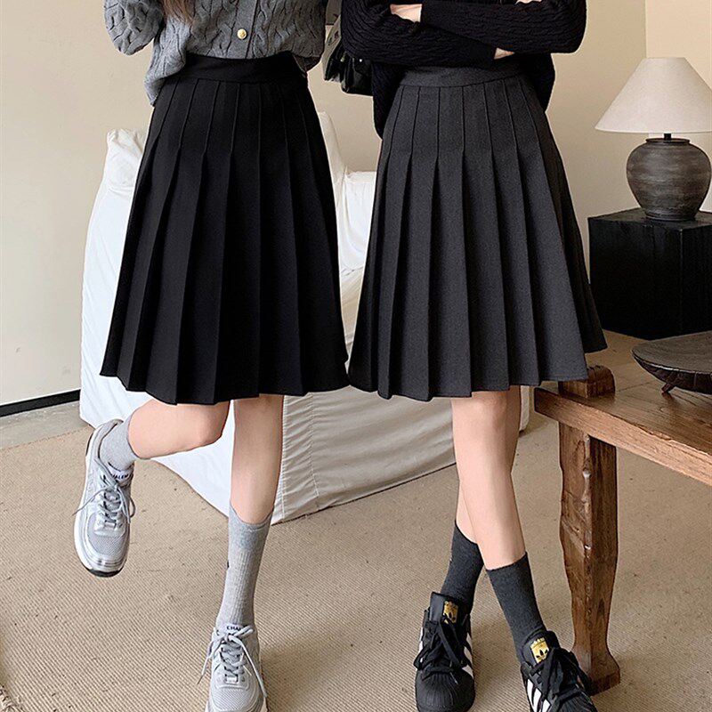 大码毛呢百褶裙半身裙女中长款秋冬胖mm高腰学院风a字裙显瘦短裙