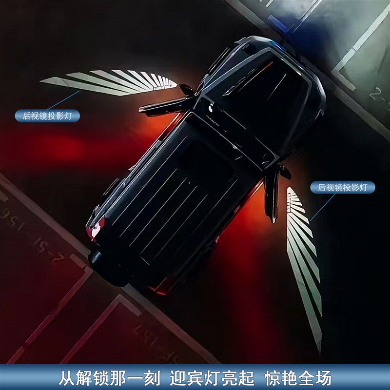 奔驰天使之翼光毯迎宾灯适用GLS GLE 大G 后视镜高清投影灯改装