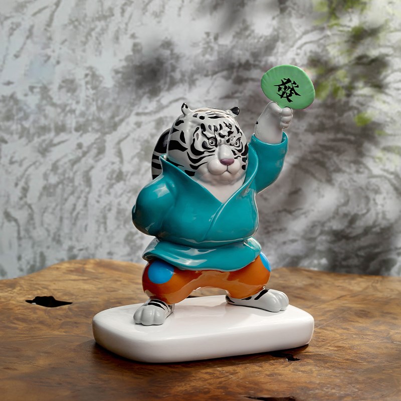 稀奇艺术《虎虎生风》迷你猛虎家居玄关创意雕塑桌面摆件礼物