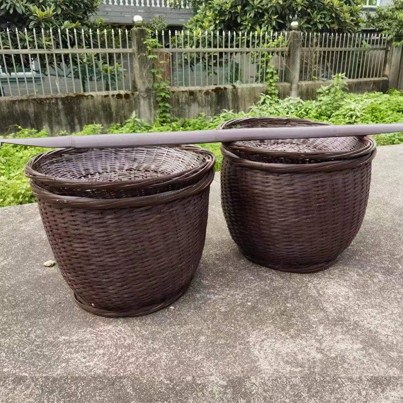 民俗怀旧老物件古代旧农具农耕文化竹编竹筐竹篮农耕博物馆展览品