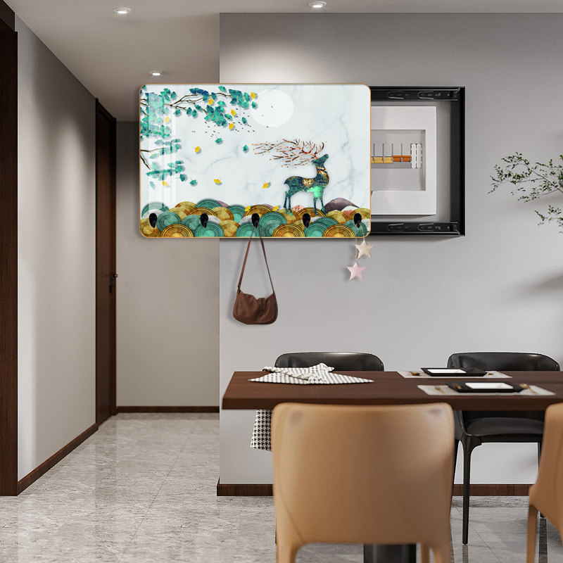 配电箱遮挡装饰画多功能弱配电闸箱挂画电表箱壁画带挂钩晶瓷画