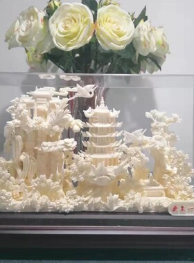 黄鹤楼骨雕手工雕刻书房摆件送客户商务礼物湖北武汉特色工艺礼品