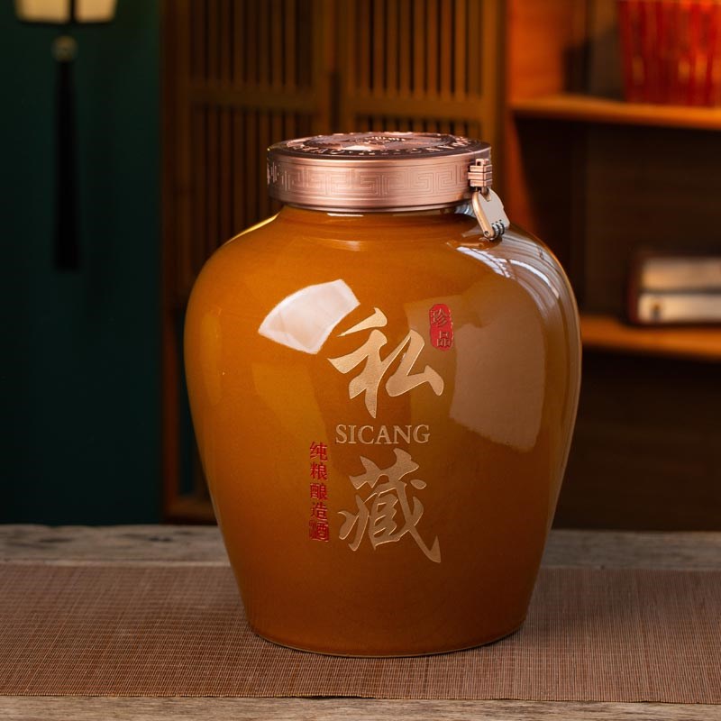 景德镇景德镇陶瓷土陶家用酒缸10斤50斤200斤窖藏泡酒罐白酒坛子