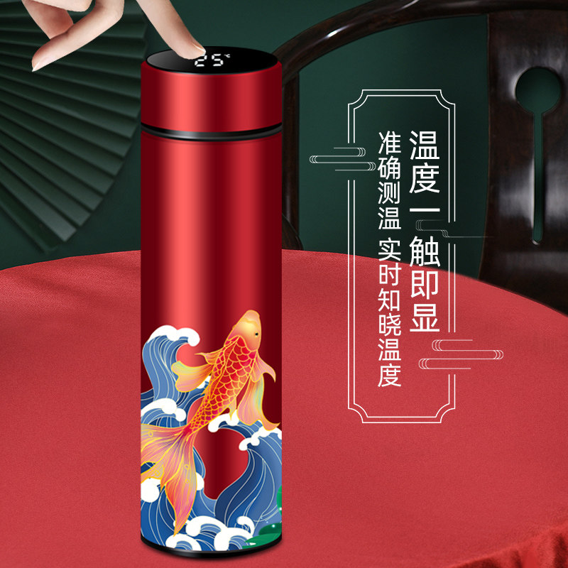 中国风国潮锦鲤套装A5笔记本子加厚商务办公笔记本礼盒高档复古记