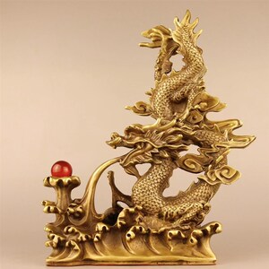 铜龙摆件戏珠龙避火龙厨房西北方火烧天门干位灶台摆件辟火龙招财