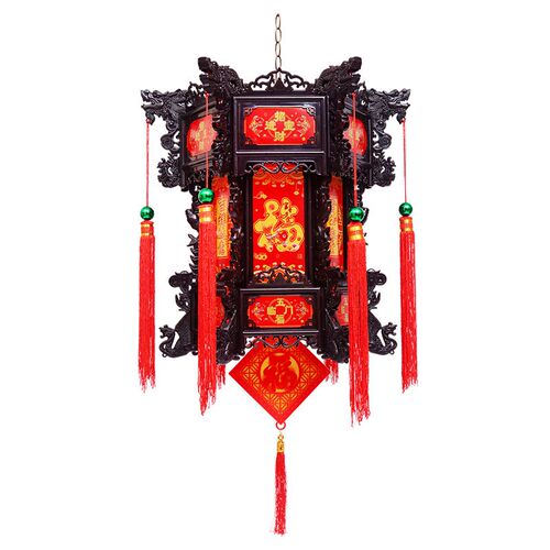 2026新款七彩led旋转灯笼大门口一对走马灯春节结婚新年阳台宫灯