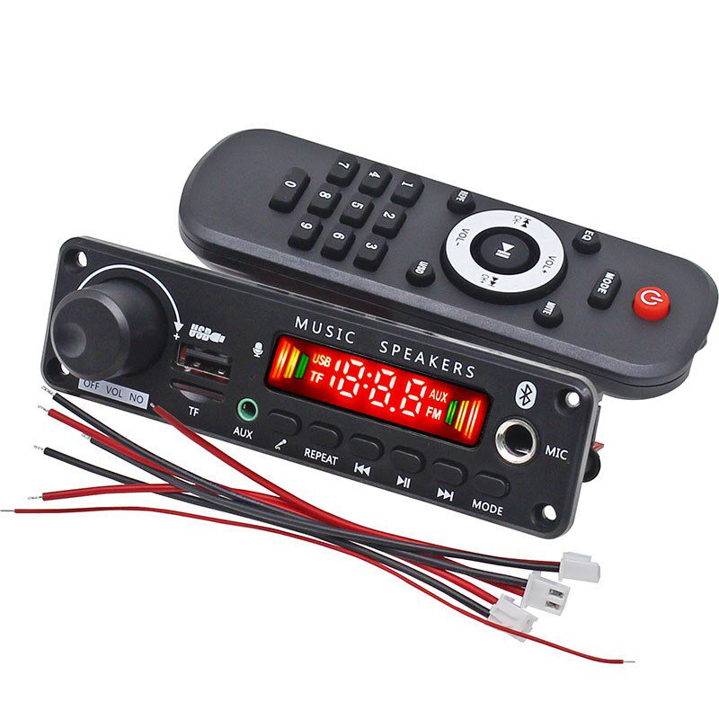 12V 24V蓝牙解码板带功放支持文件夹选择免提通话卡拉OK消音K唱歌
