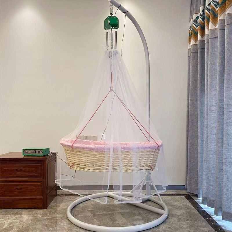 婴儿摇篮摇床潮汕电动上下摇篮床宝宝吊床自动新生儿吊篮藤编摇窝