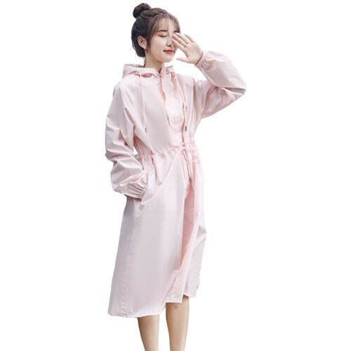 女士高端雨衣女士轻薄长款风衣式修身收腰防雨防风一体式出游雨衣