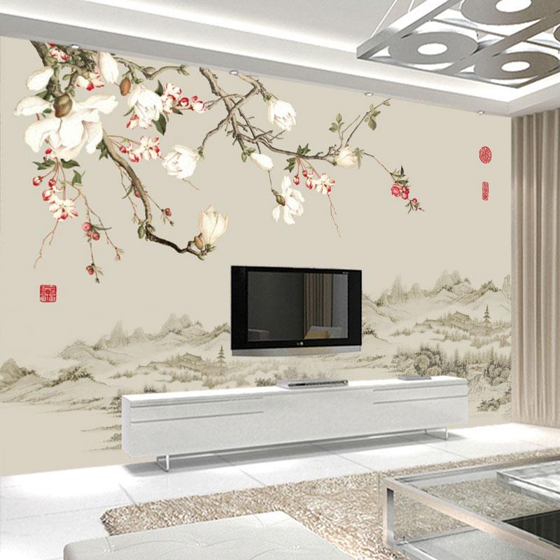 电视背景墙壁纸客厅简约现代无缝墙布3d立体壁画家和万事兴墙纸