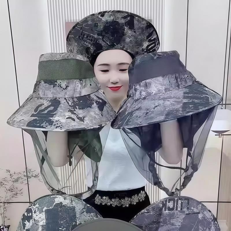 钓鱼面罩防晒男女同款遮阳帽防蜂钓鱼登山骑行护脸网纱面罩防紫外