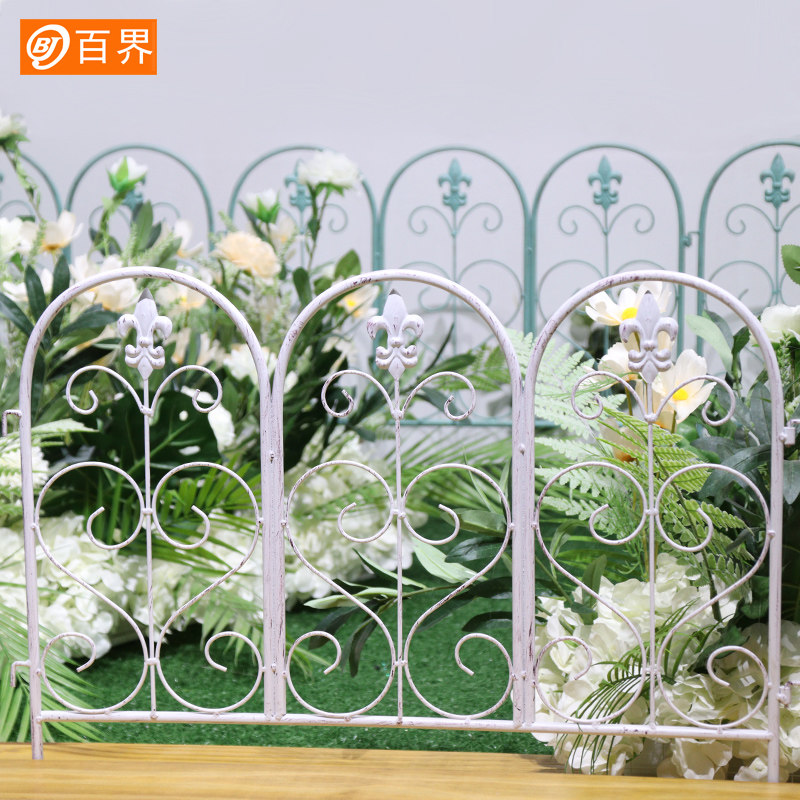 花园铁复古爬藤花支架小篱笆隔断栅栏草坪护栏围栏户外庭院装饰