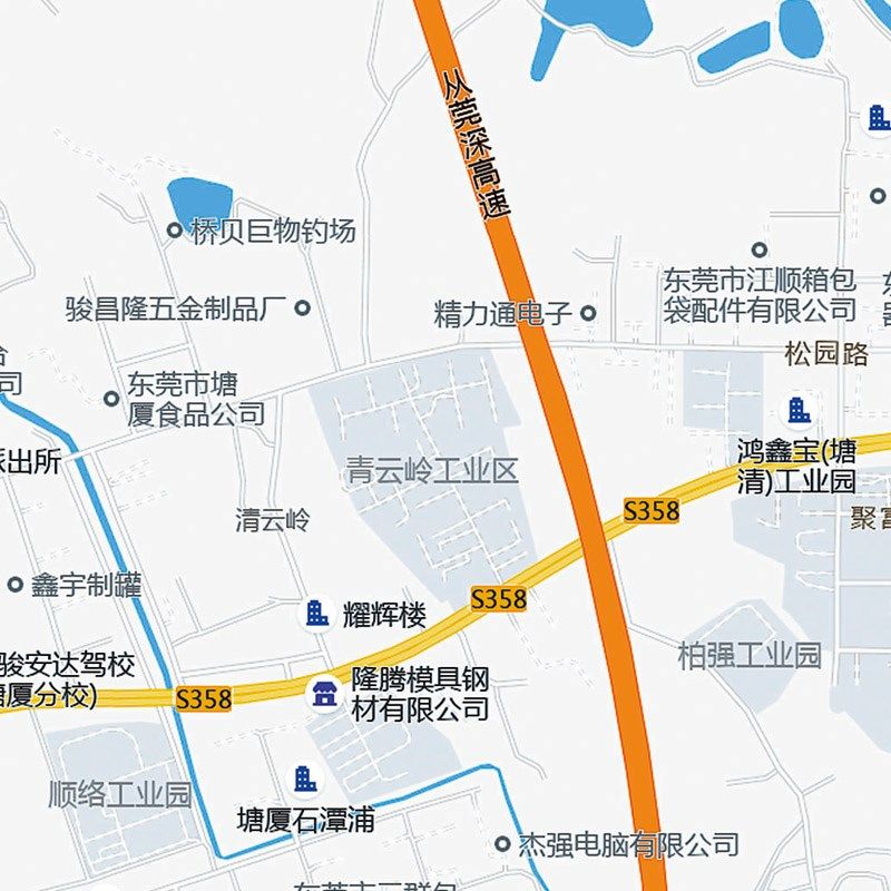 2024新款东莞市塘厦镇地图贴图办公室挂图高清防水墙壁贴装饰画