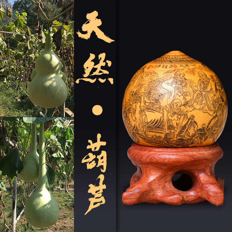 葫芦摆件天然文玩手把件手捻针刺鸡蛋绘画精品小转印小葫芦烙画