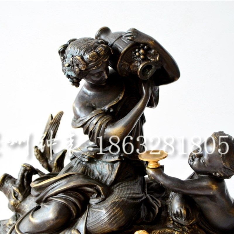 座钟 纯铜机械 古典仿欧洲回流锺 壁炉玄关摆件座钟 电影道具仿古