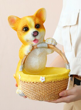 狗摆件玄关收纳摆件美式家居饰品客厅装饰门口鞋柜上放钥匙小摆设