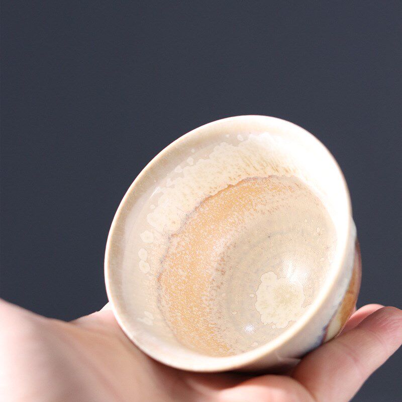 柴烧陶瓷大号品茗杯主人杯功夫茶杯复古禅意窑变个人杯
