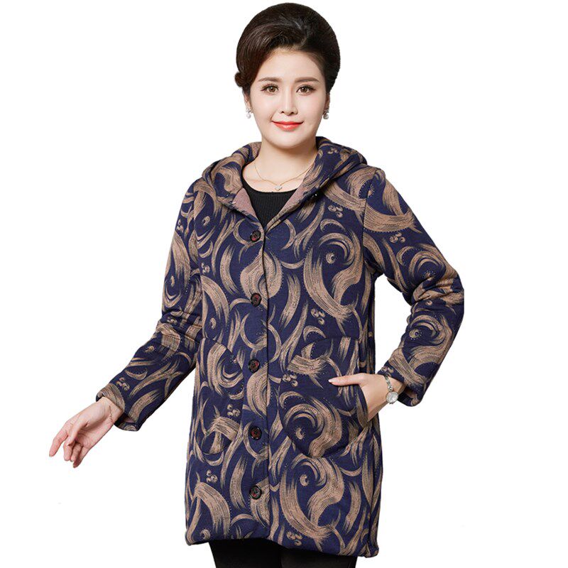 驼绒棉衣妈妈中长款加厚加大中老年女装外套防寒保暖服保暖送老人